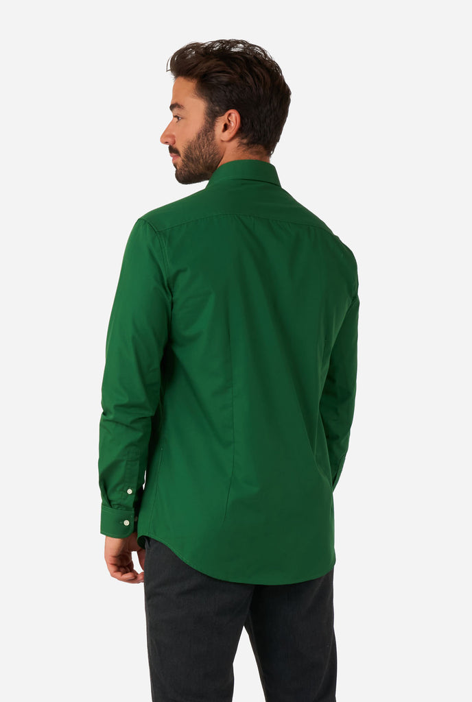 Glorious Green, donkergroen heren overhemd