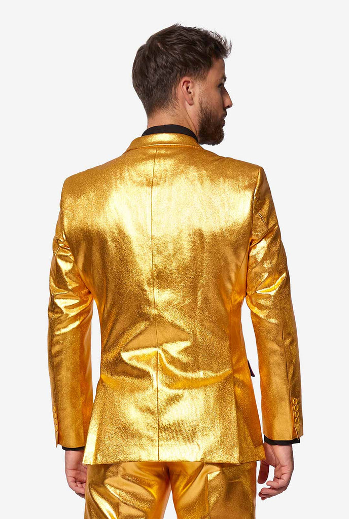 Gold Men's Party Pak gedragen door de mens, uitzicht vanaf de achterkant