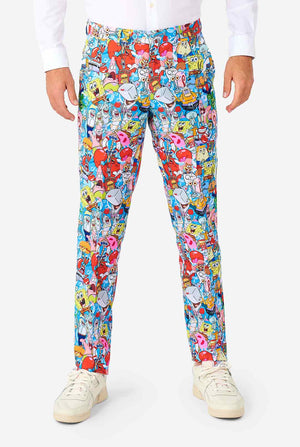 Man draagt herenpak met spongebob print