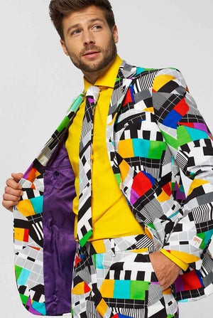 Man draagt testscreen print herenpak