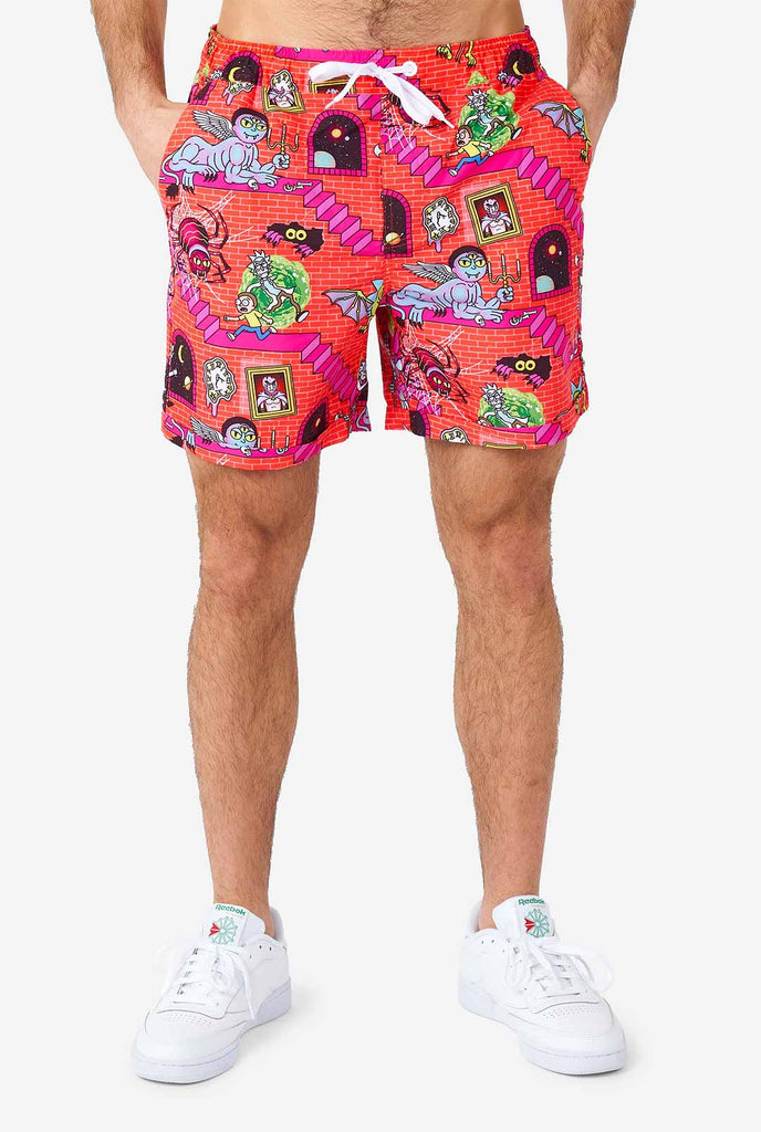 Man draagt ​​zomer short, met Rick en Morty Print