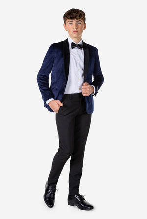 Tiener draagt Blue Velvet Christmas Dinner Jacket