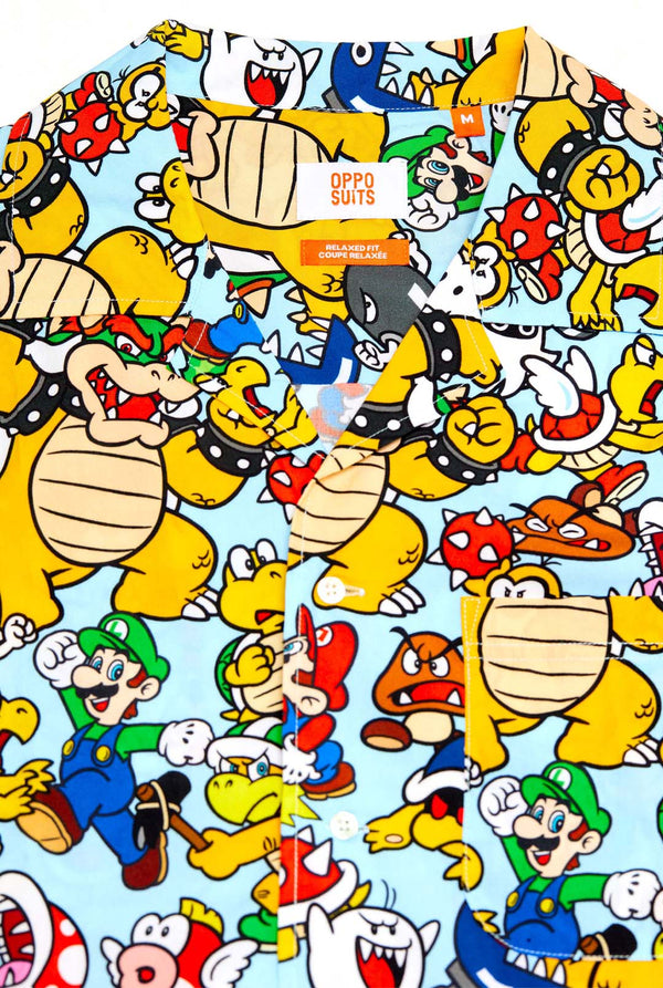 Hawaiiaans shirt met Super Mario-pictogrammen