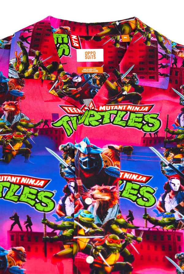 Hawaiiaans shirt met print van Teenage Mutant Ninja Turtle.