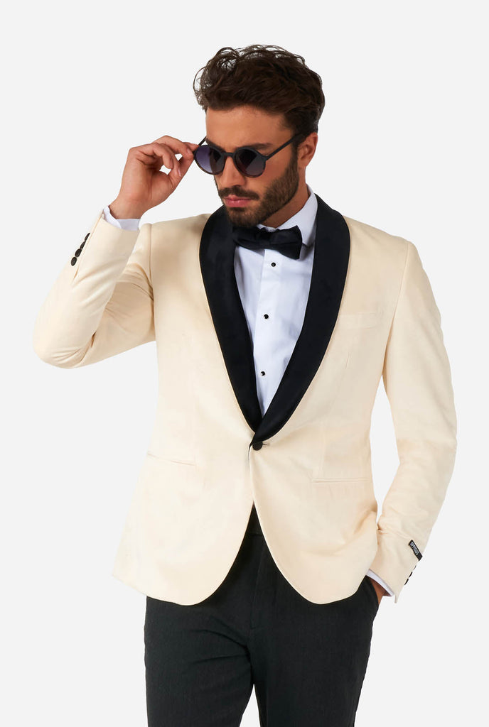 Man draagt ivoren witte dinner jacket, herenblazer