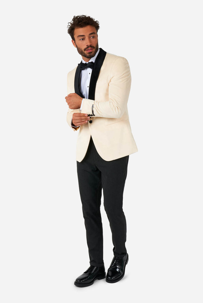 Man draagt ivoren witte dinner jacket, herenblazer