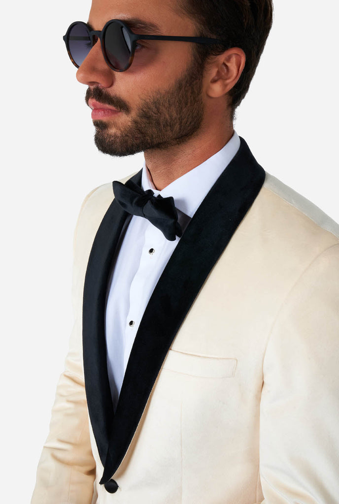 Man draagt ivoren witte dinner jacket, herenblazer