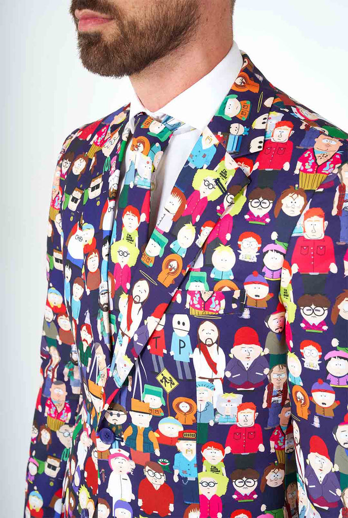 Man wearing Southpark men's suit