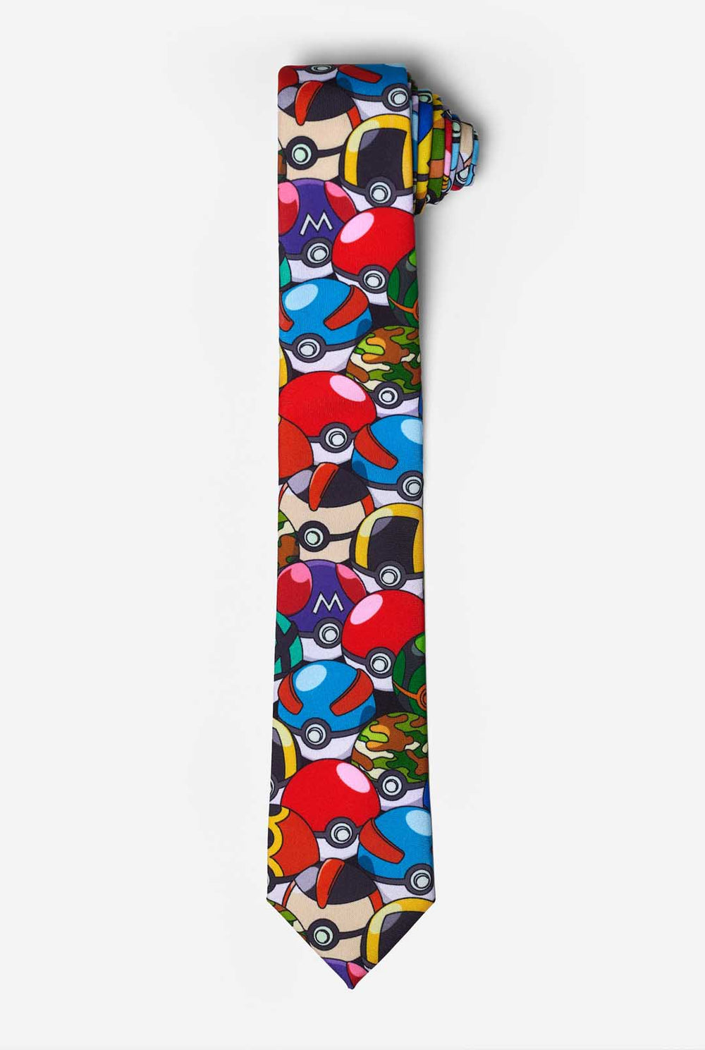 Veelkleurige stropdas met Pokemon Pokeballs-print