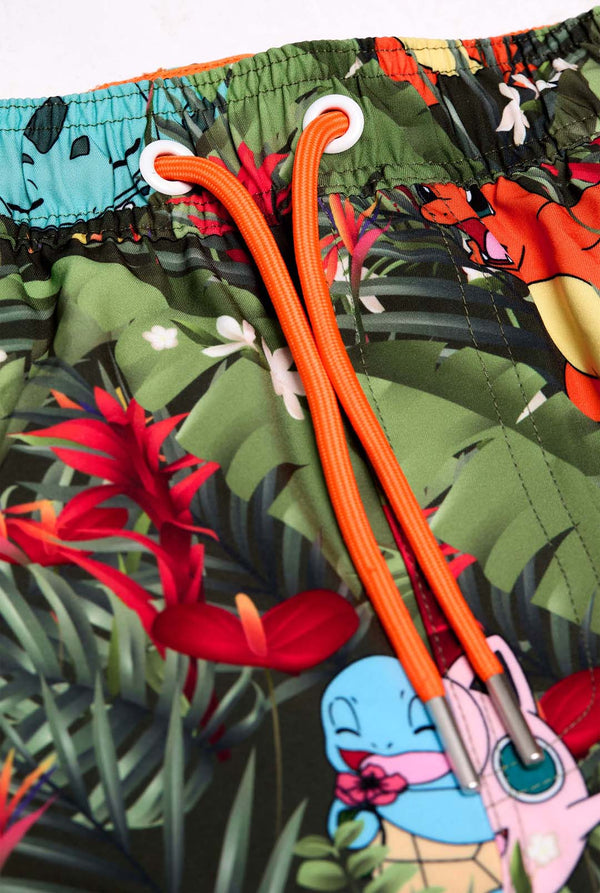 Zwembroek met Pokemon bosprint, close-up
