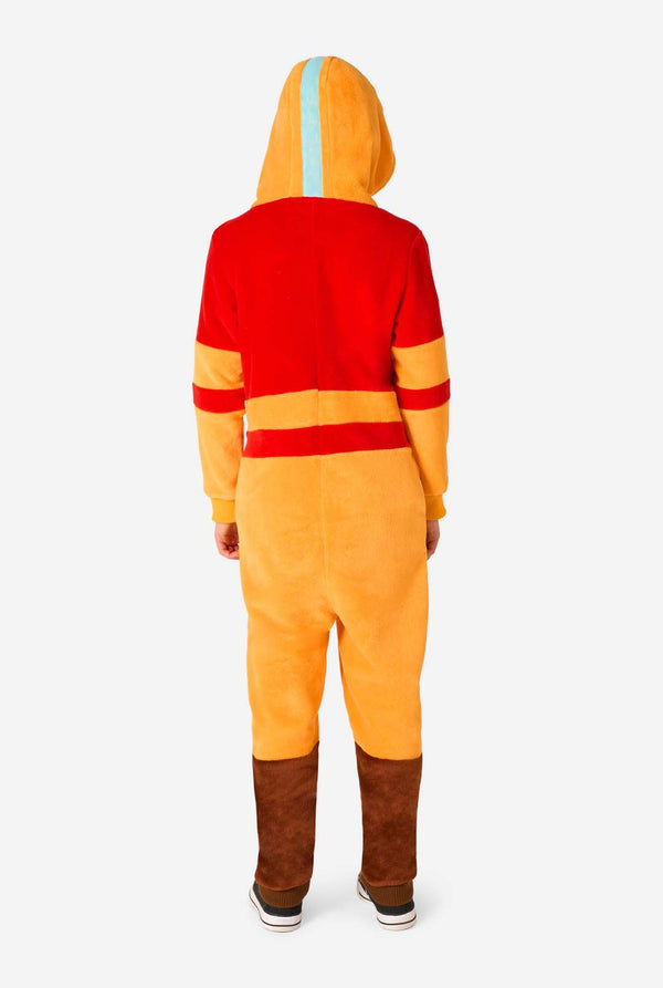Kind draagt officiele Avatar: The Last Airbender Aang onesie.