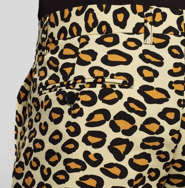 Close up Men's summer suit with panther print