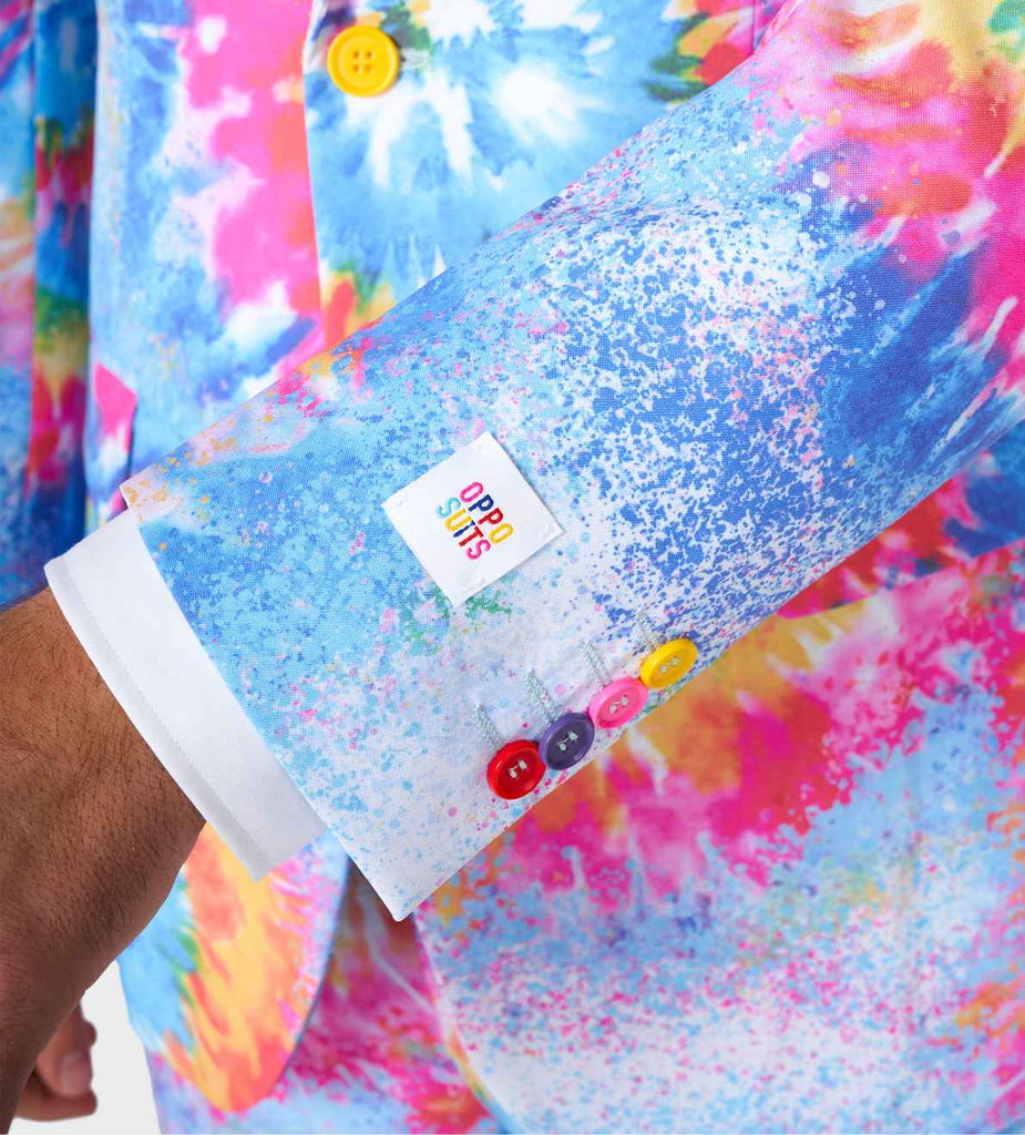 Close up Men's suit with tie dye print