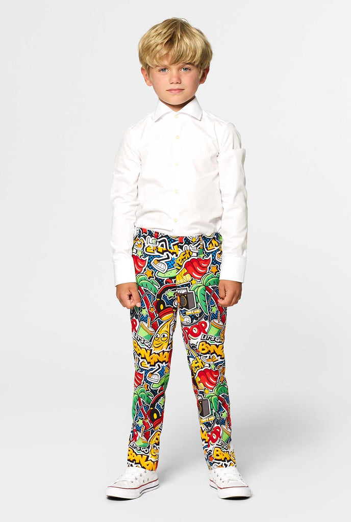 Crazy Retro Funny Boys Pak Street Vibes Dragen door Boy, uitzicht op de broek