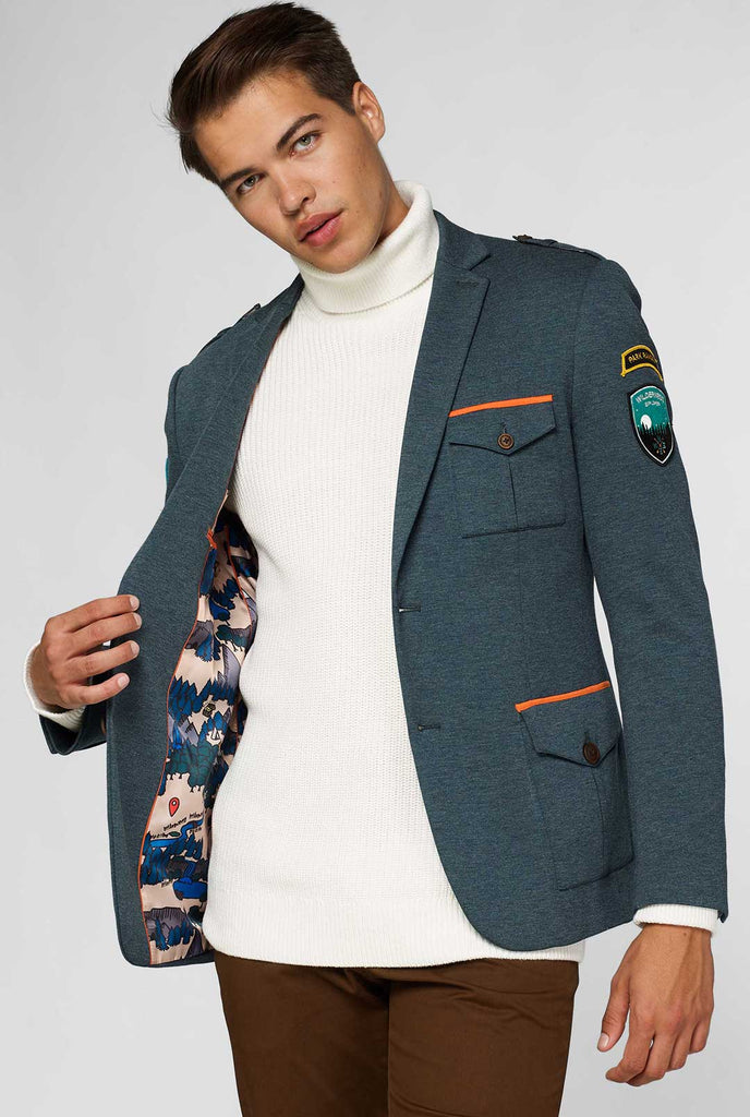 Green Park Ranger Jacket gedragen door man met binnenvoering