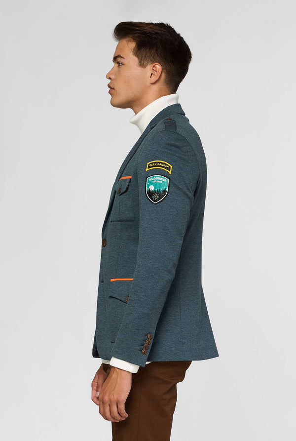 Green Park Ranger Jacket getoond vanaf de zijkant gedragen door de mens