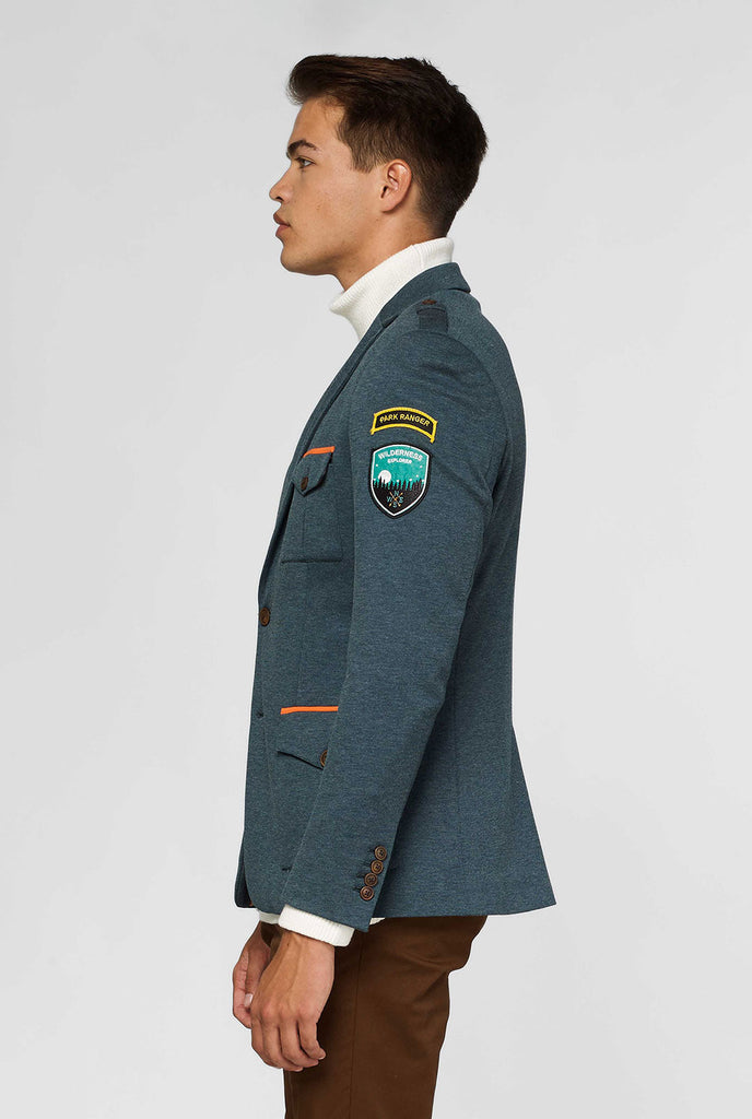 Green Park Ranger Jacket getoond vanaf de zijkant gedragen door de mens