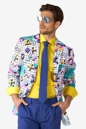 Man draagt ​​Memphis Group Retro Style Men's Suit