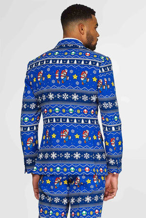 Nintendo Super Mario Christmas Suit met kerstthema's gedragen door de mens