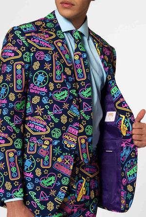Retro las vegas thema poker carnaval pak Mr. Vegas gedragen door de mens in de jas