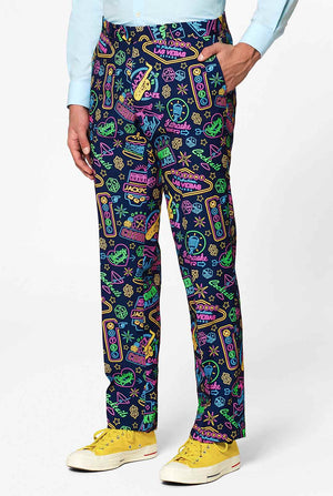 Retro Las Vegas thema Poker Pak Mr. Vegas gedragen door Man -broek Close -up