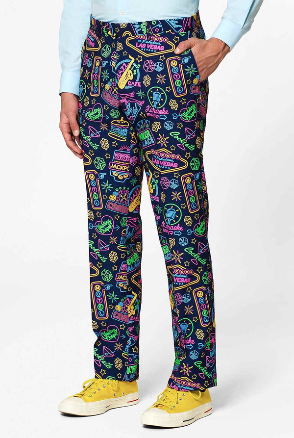 Retro Las Vegas thema Poker Pak Mr. Vegas gedragen door Man -broek Close -up