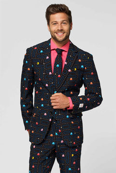 Pac-Man Maze herenpak gedragen door de mens