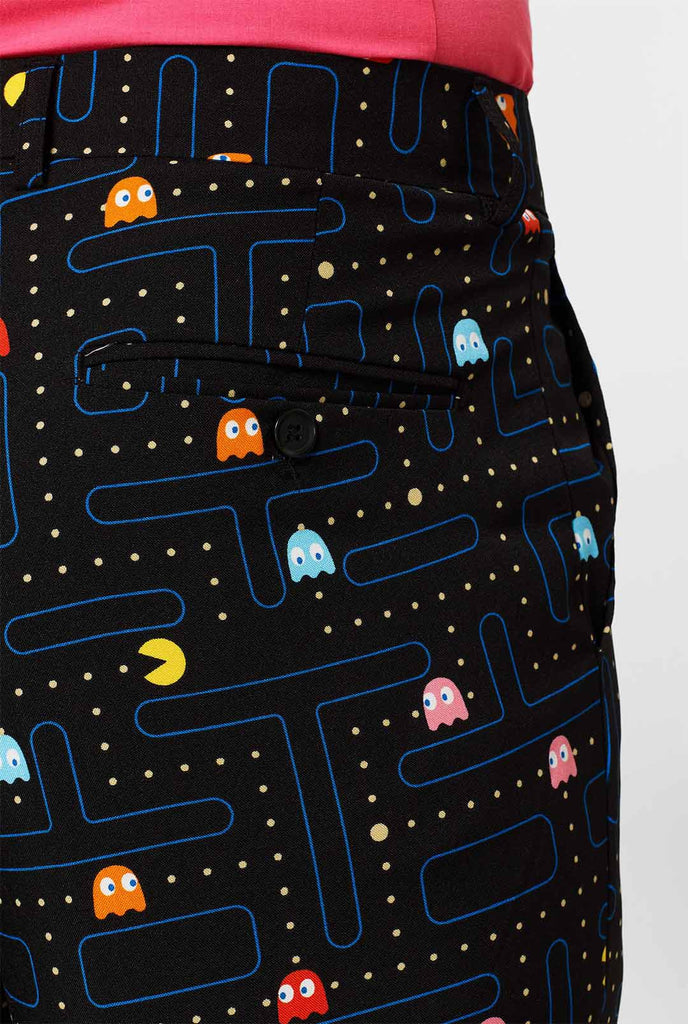 Pac-man doolhof broek van dichtbij