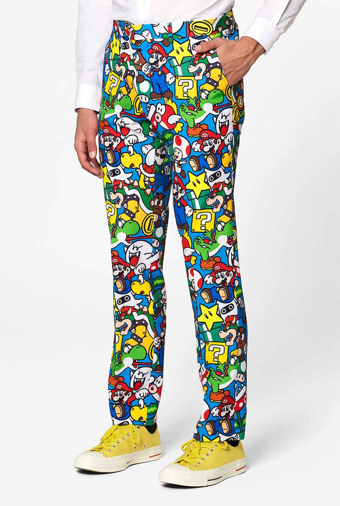 Grappig Carnaval Gaming Suit Super Mario gedragen door Man Pants