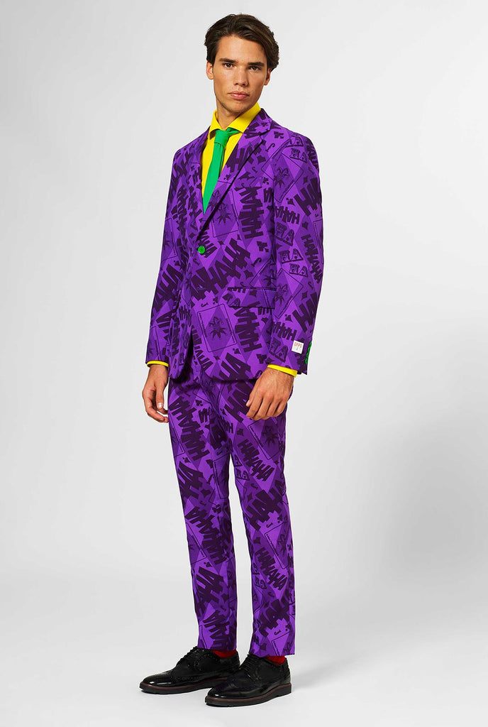 Het Joker Purple Heren Suit gedragen door de mens