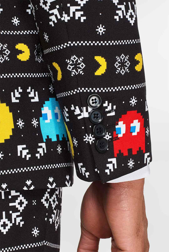 Pac-man pak met kerstthema van dichtbij van dichtbij