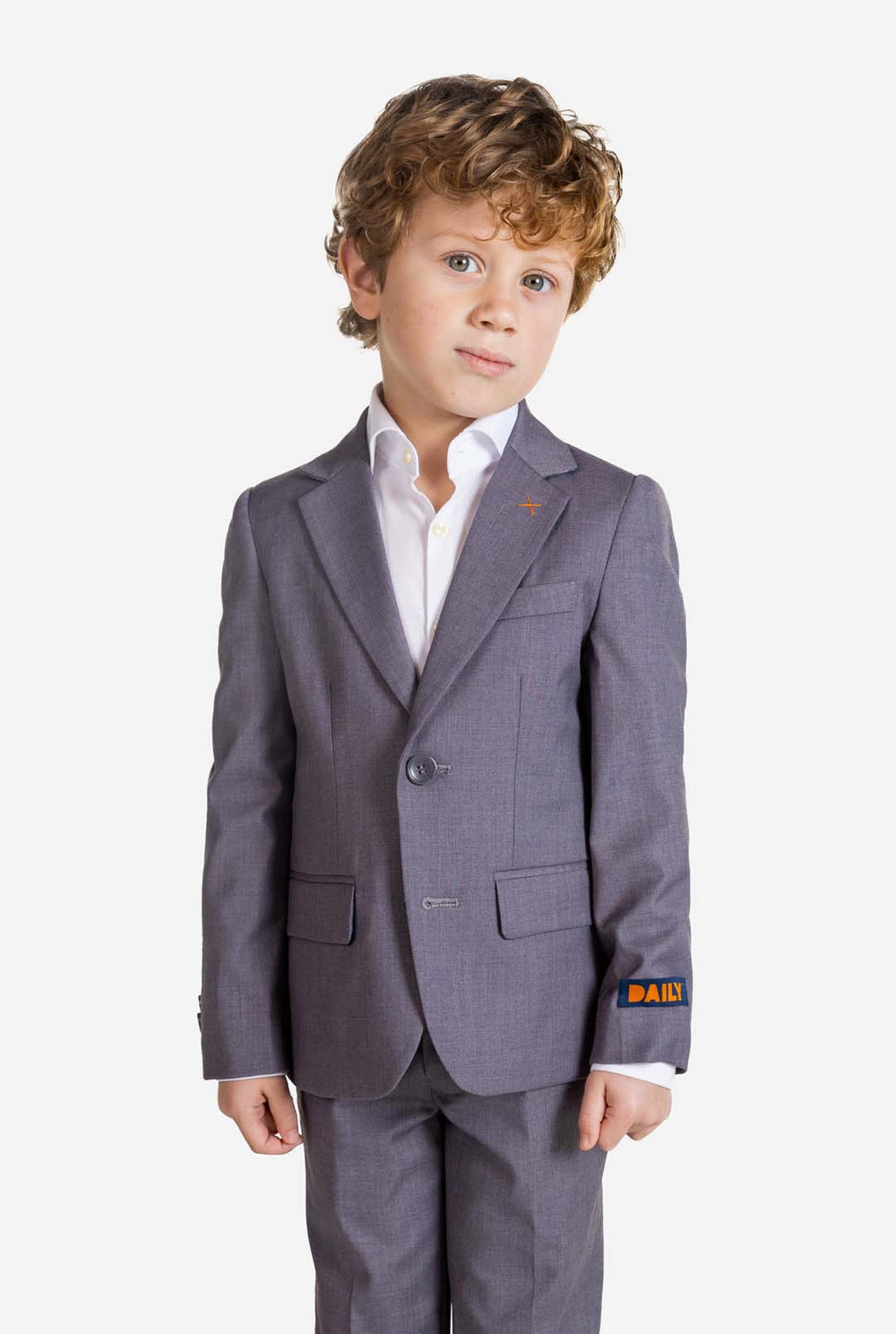 Jongen in grijs OppoSuits Daily kinderpak