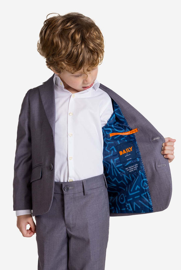 Jongen in grijs OppoSuits Daily kinderpak