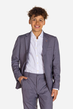 Tiener draagt ​​OppoSuits Daily grijs tiener jongenspak