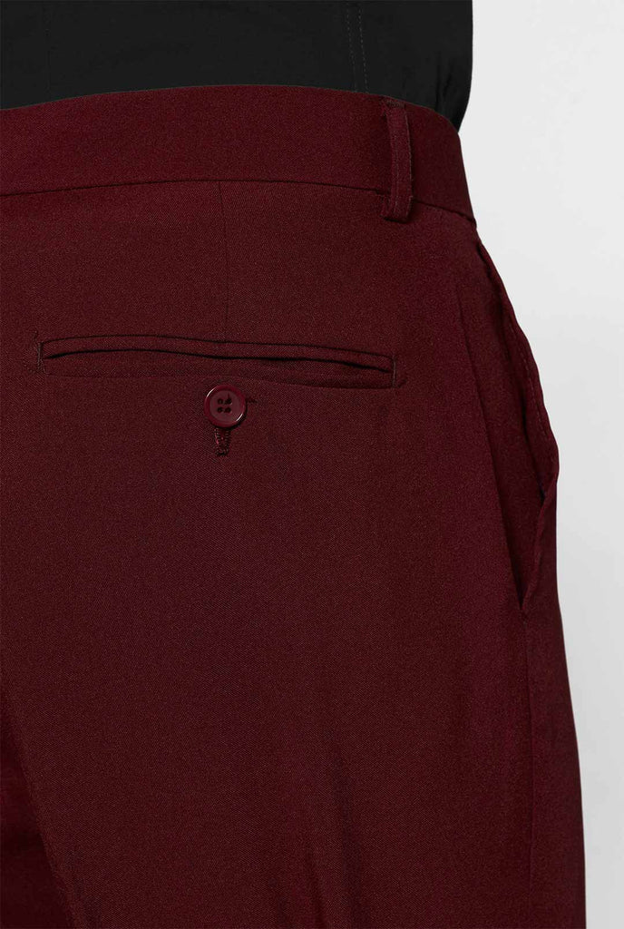 Bordeaux Red vaste kleurpak Laaiende bordeaux gedragen door mannen Backside Pockets broek